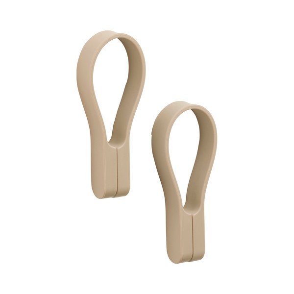 Set di ganci per asciugamani senza foratura beige 2 pz Loop – Zone