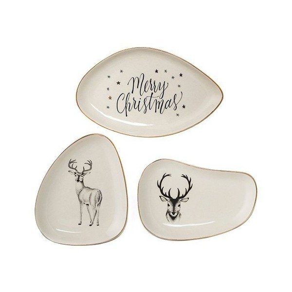 Set di 3 vassoi decorativi in ceramica Noel - Bloomingville