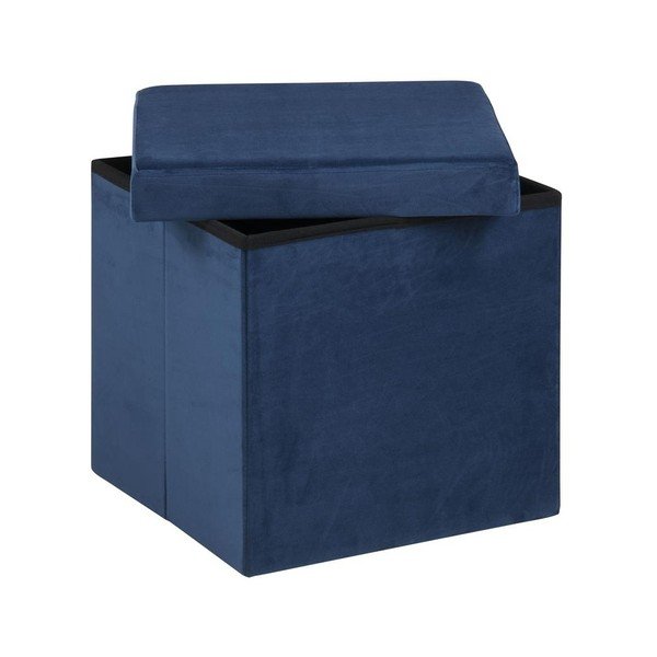Pouf blu con contenitore Sada - Actona-image-1