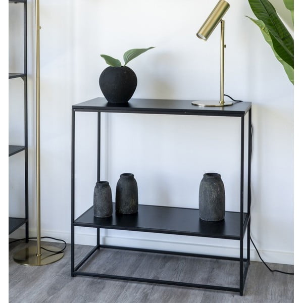 Consolle nera con piano nero 80x36 cm Vita - House Nordic-image-1
