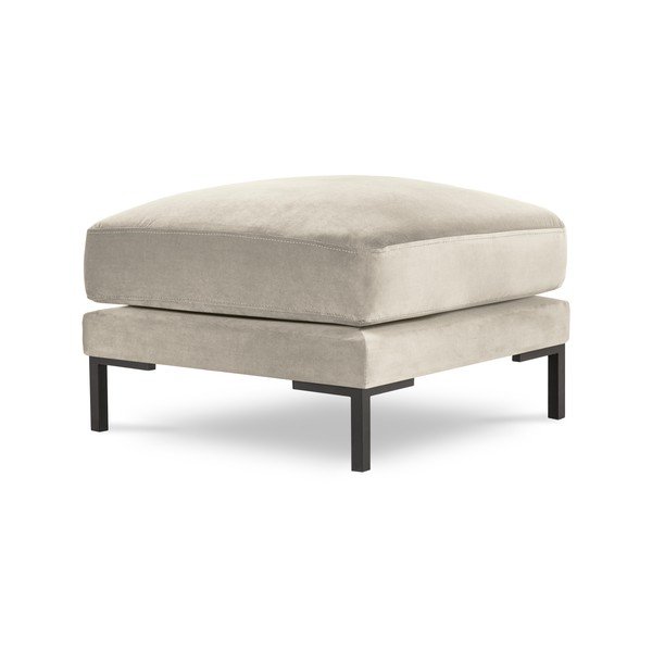 Pouf in velluto beige Seine - Interieurs 86-image-2