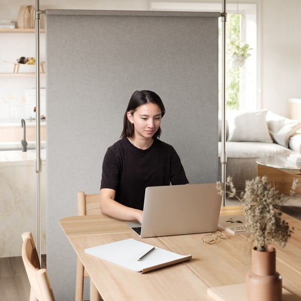 Telaio divisorio per tende argentato in acciaio Anywhere – Umbra-image-3