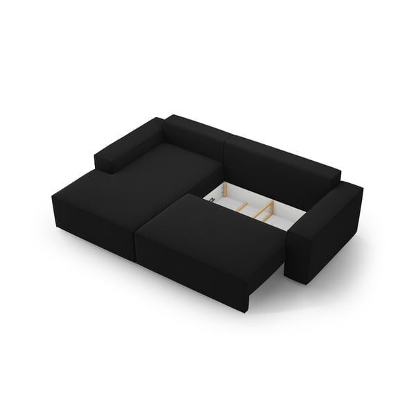 Divano letto nero ad angolo (angolo sinistro) Jodie - Micadoni Home-image-4