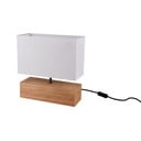 Lampada da tavolo bianca/di colore naturale con paralume in tessuto (altezza totale 30 cm) Woody – Reality