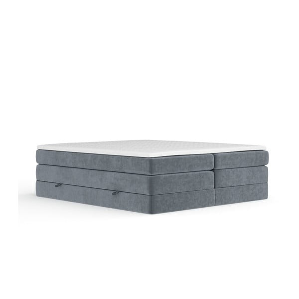 Letto boxspring grigio scuro con contenitore/senza testiera 160x200 cm Juniper – Maison de Rêve