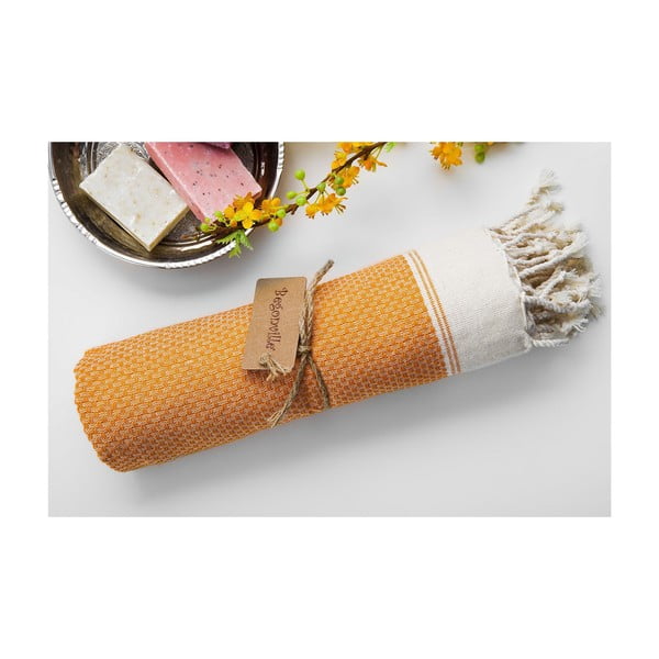 Hammam osuška Jacquard, oranžová