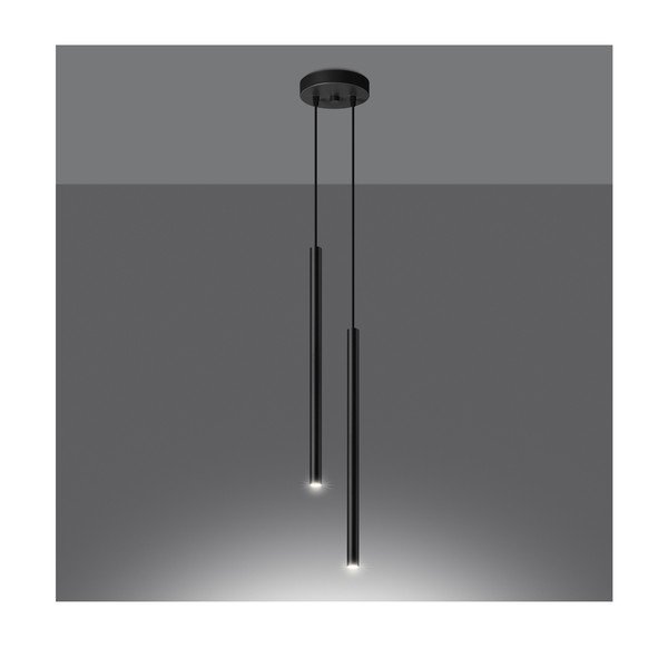 Lampadario nero in metallo ø 15 cm Fideus – Sollux-image-2
