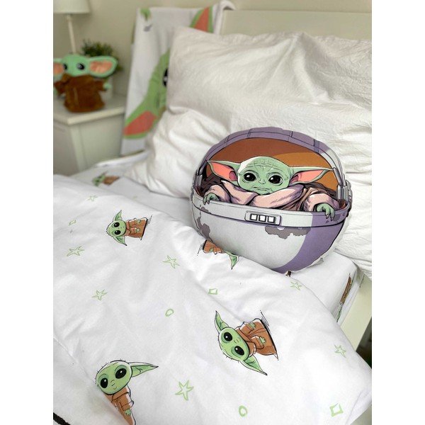 Cuscino per bambini in micropile ø 40 cm Star Wars "Mandalorian 02" – Jerry Fabrics-image-1
