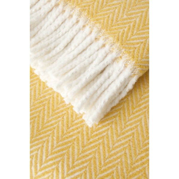 Plaid giallo miele con contenuto di cotone , 140 x 180 cm Skyline - Euromant-image-1