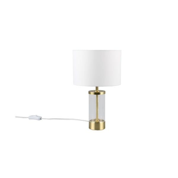 Lampada da tavolo in oro con paralume in tessuto (altezza 33,5 cm) Grazia - Reality-image-2