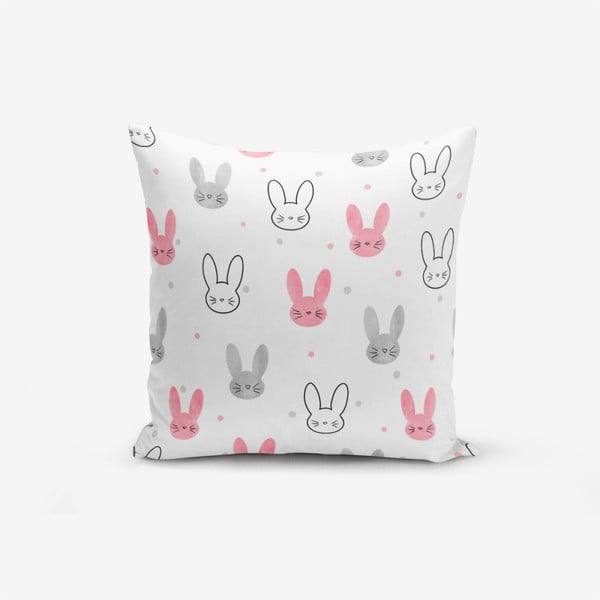 Federa per cuscino in misto cotone Little Rabbits, 45 x 45 cm - Minimalist Cushion Covers