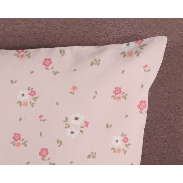 Set copripiumino e federa da bambini rosa/marrone in cotone per letto singolo 140x200 cm Avera – Good Morning-image-3