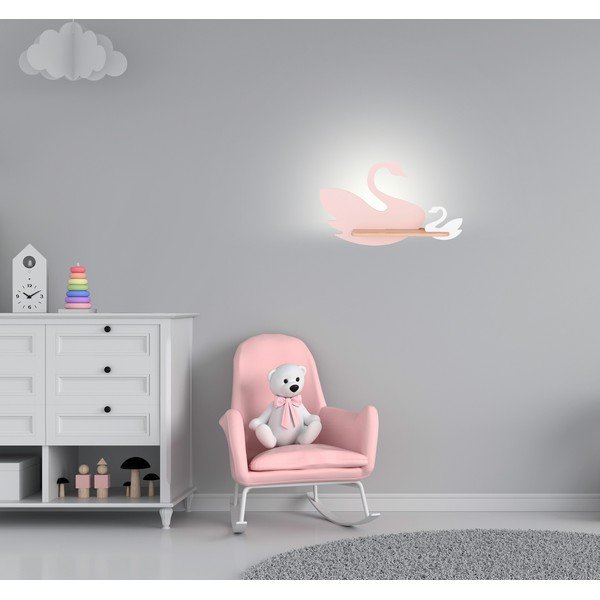 Apparecchio per bambini bianco e rosa Swan - Candellux Lighting-image-1