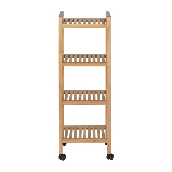 Scaffale da bagno in legno di noce con tre ripiani e ruote 35x97 cm Norway - Wenko-image-2