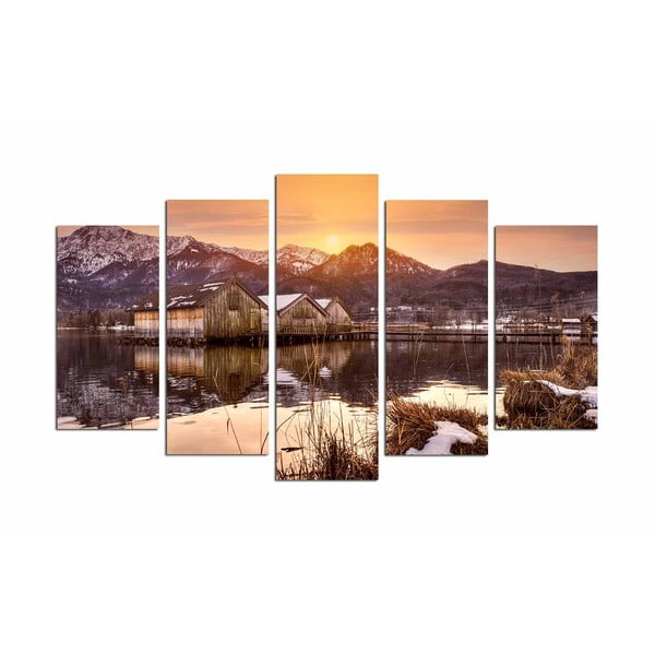 Dipinti in set da 5 pezzi Winter Sunset - Wallity