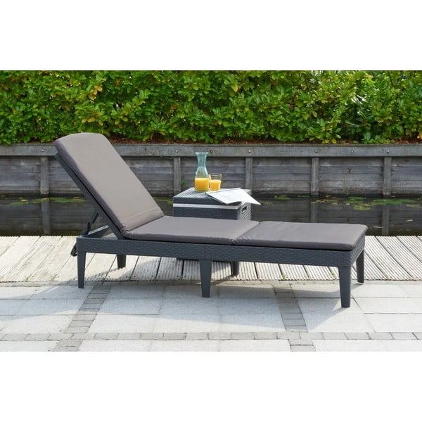 Sedia a sdraio da giardino in plastica grigio scuro Jaipur - Keter-image-1