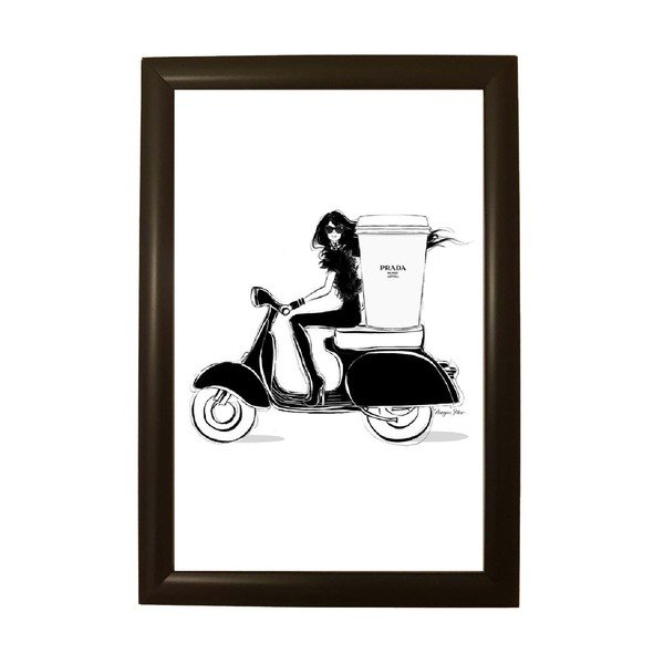 Poster in cornice nera , 33,5 x 23,5 cm Prada Motor - Piacenza Art