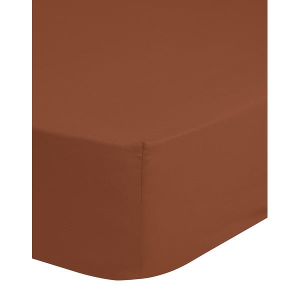 Lenzuolo elastico in cotone arancione scuro, 90 x 200 cm - Good Morning-image-1