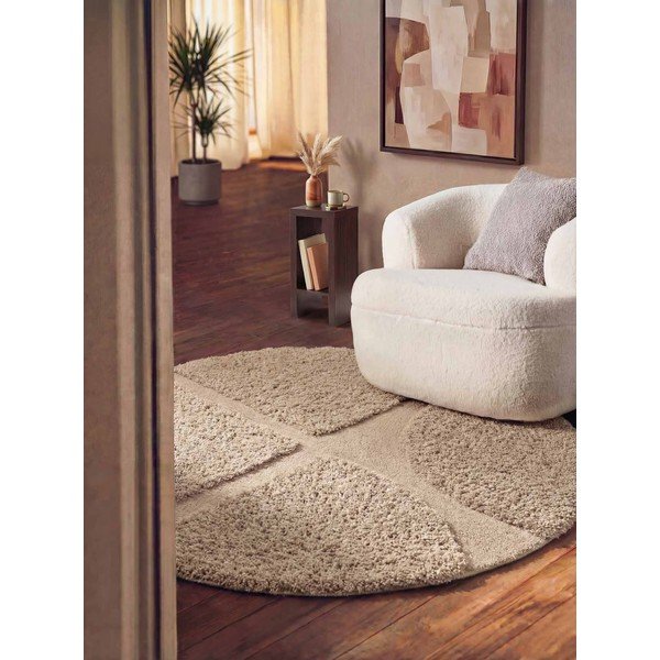 Tappeto rotondo beige tessuto a mano ø 160 cm Lambeth Jasper – Ted Baker-image-1