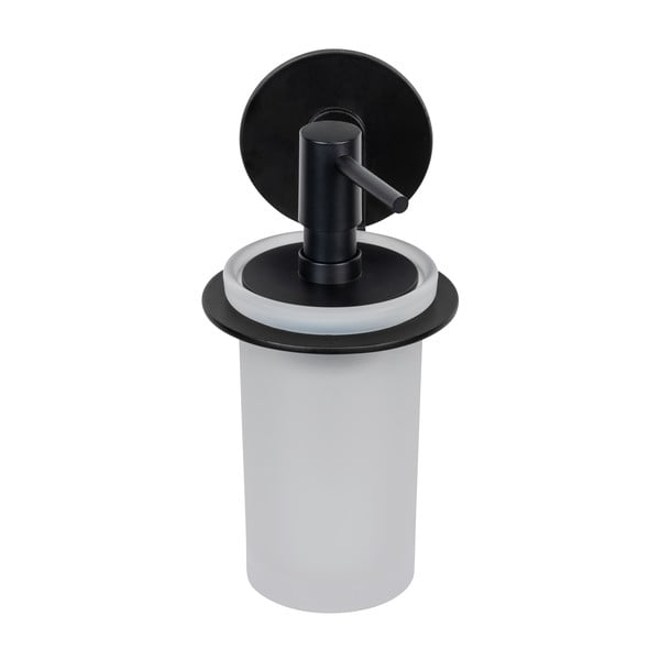 Dispenser di sapone in vetro nero opaco autoportante 150 ml Bivio - Wenko