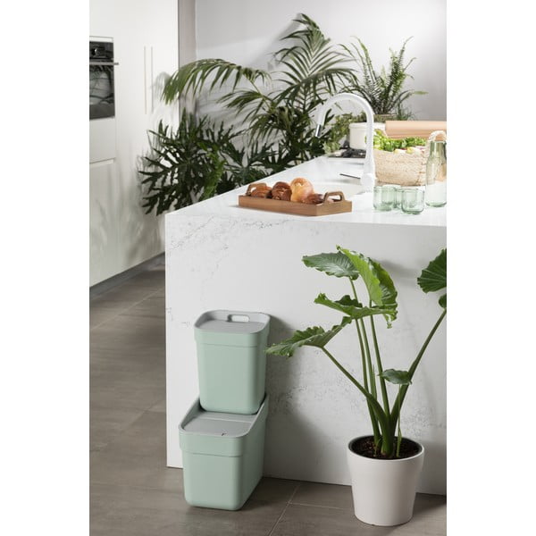 Bidone bianco in plastica riciclata 10 l Ready To Collect - Curver-image-4