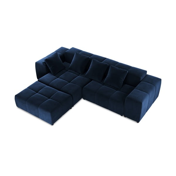 Divano angolare in velluto blu (variabile) Rome Velvet - Cosmopolitan Design-image-3