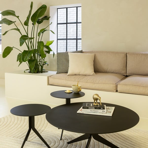 Tavolino da salotto rotondo nero in metallo ø 78 cm Daley – Spinder Design-image-2