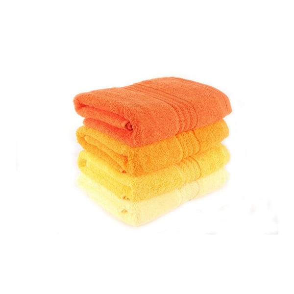 Set di 4 asciugamani in cotone Daisy, 50 x 90 cm Rainbow - Foutastic-image-1