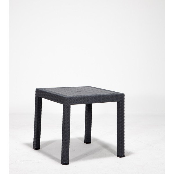 Tavolo da pranzo da giardino in plastica 80x80 cm Rattan - Floriane Garden-image-1