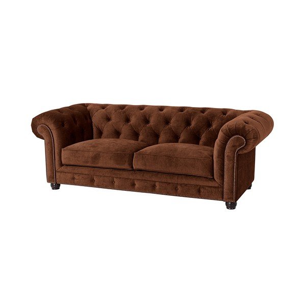 Divano Orleans Velvet marrone, 216 cm - Max Winzer-image-1