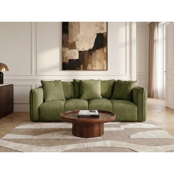 Divano verde con rivestimento in ciniglia Harlem – Bobochic Paris-image-1