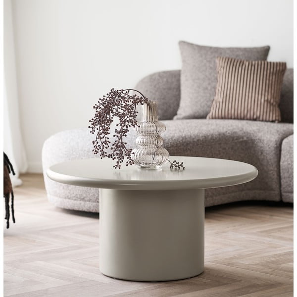 Tavolino da salotto rotondo color crema ø 80 cm Nagano – House Nordic-image-1