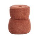 Sgabello in tessuto bouclé arancione Leyla - Light & Living