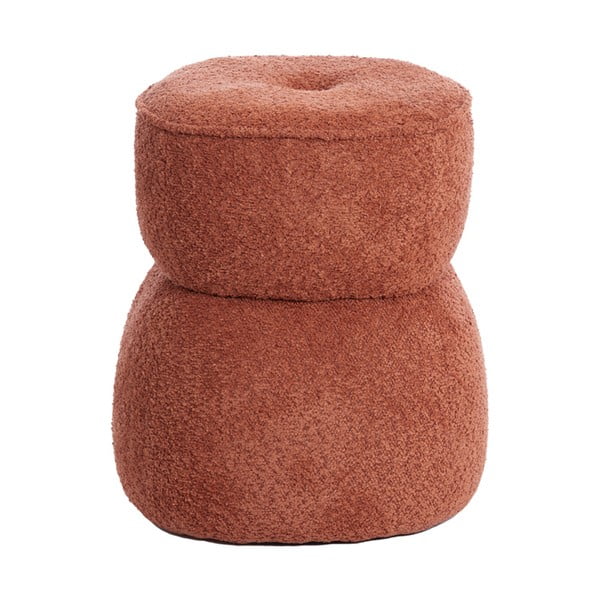 Sgabello in tessuto bouclé arancione Leyla - Light & Living