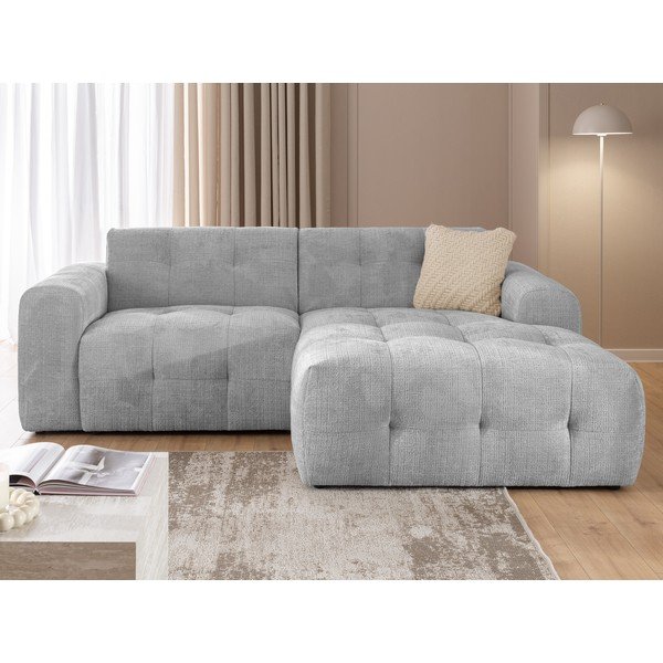 Divano angolare grigio chiaro (con penisola a destra/con chaise lounge) Melva – Ropez-image-1