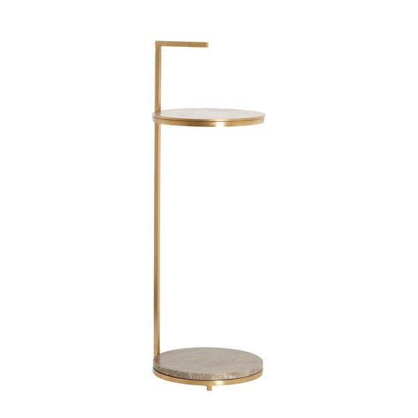 Tavolino rotondo con piano in marmo ø 26 cm Leda – Light & Living-image-1