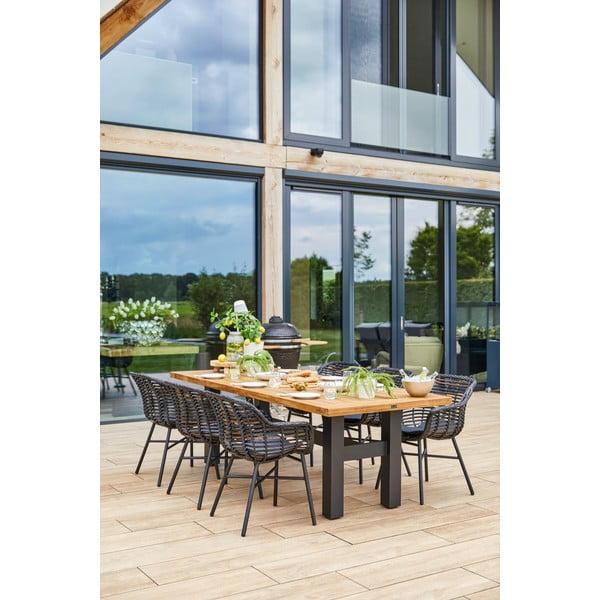 Sedia da giardino in plastica nera Cecilia - Hartman-image-1