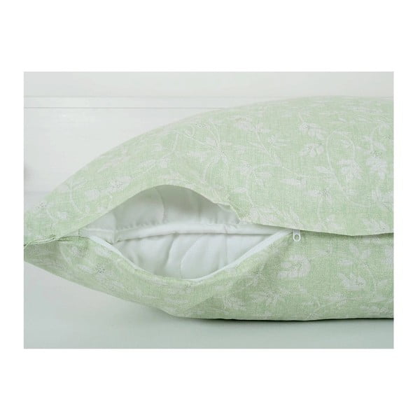 Set copripiumino e federa verde in crêpe per letto singolo 140x200 cm Green Flowers – B.E.S.-image-2