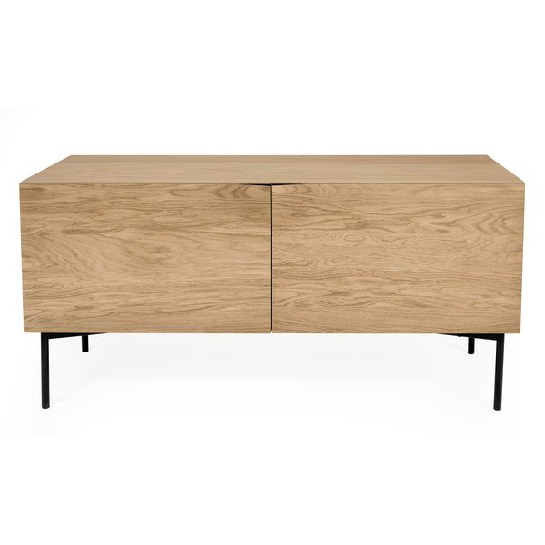 Cassettiera marrone con decoro in rovere , 65 x 120 cm Flop - Woodman