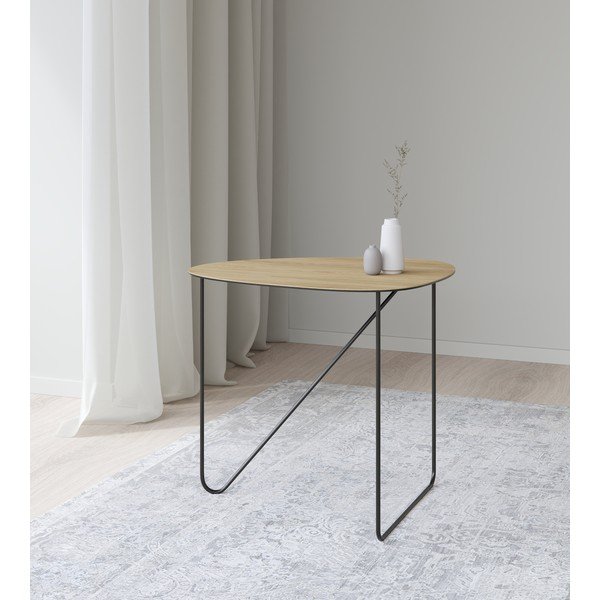 Tavolino da salotto di colore naturale in metallo 44x50 cm Curve L Wood – LIND DNA-image-1