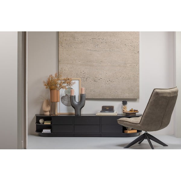 Tavolo TV modulare nero in legno di pino 75x40 cm Finca - WOOOD-image-1