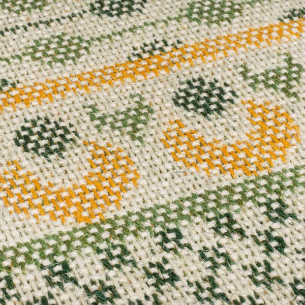 Tappeto verde in misto iuta 200x290 cm Mara Jute Border – Flair Rugs-image-3