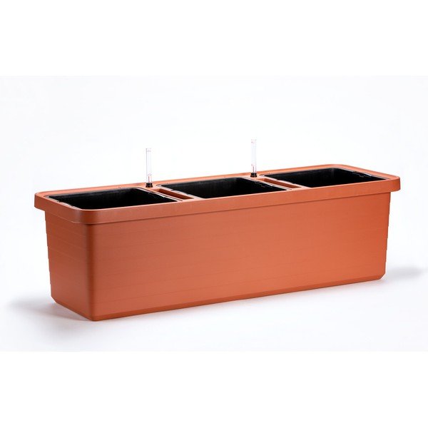 Fioriera auto-irrigante di grande volume in terracotta, 72 l Berberis Trio - Plastia