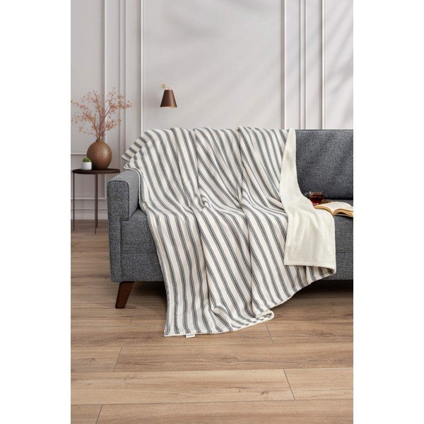 Coperta bianca/color antracite 150x190 cm Soren Wellsoft – Mijolnir-image-1