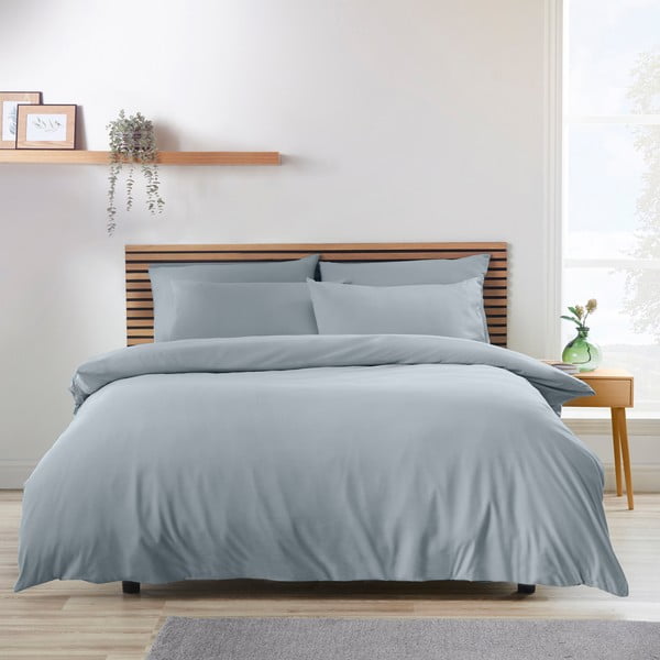 Biancheria da letto blu/grigia in microfibra per letto singolo 135x200 cm So Soft Easy Iron – Catherine Lansfield-image-1