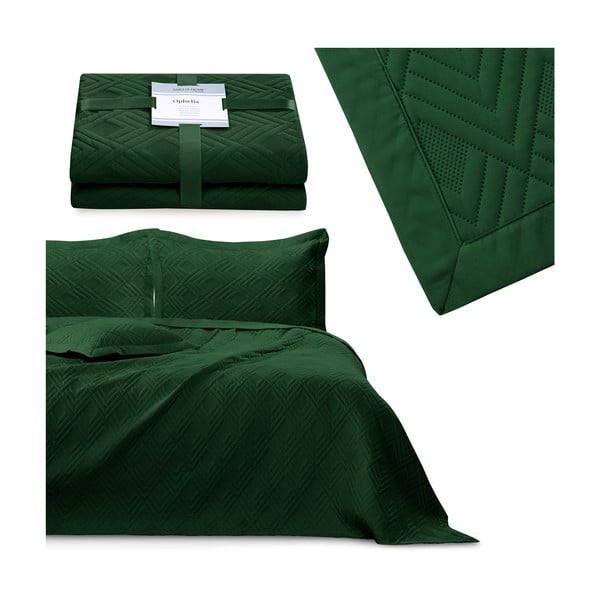 Copriletto verde scuro in microfibra con rivestimento trapuntato 170x210 cm Ophelia – Restilo-image-4