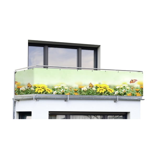 Schermo da balcone in plastica giallo-verde 500x85 cm Butterfly - Maximex