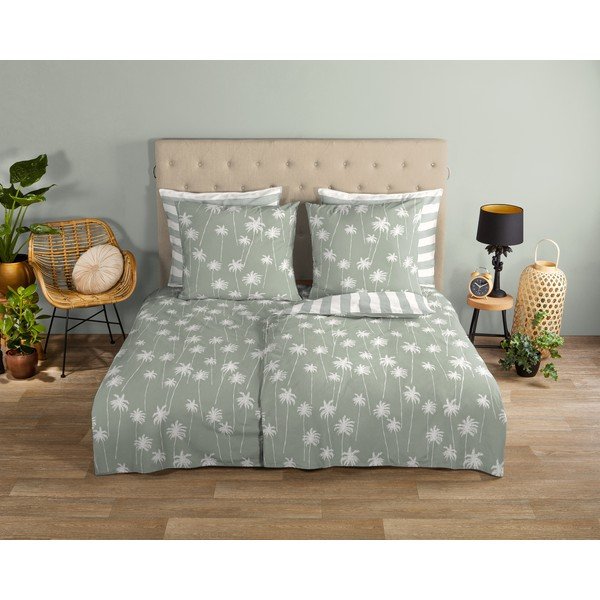 Biancheria in cotone verde chiaro per letto singolo 140x200 cm - Good Morning-image-1