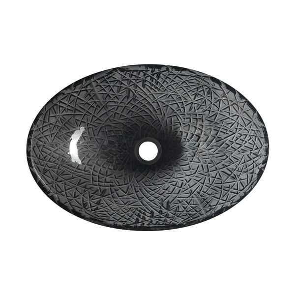 Lavabo nero in vetro 50x36 cm Purus – Sapho-image-2