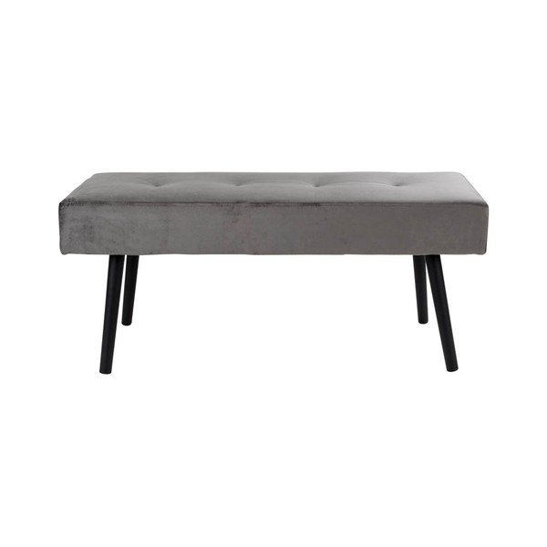 Panca imbottita grigia con rivestimento in velluto Skiby, 100 x 35 cm - House Nordic